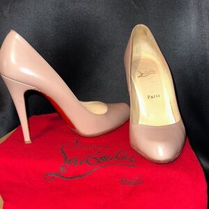 Christian Louboutin Nude Heels with Signature Red Sole